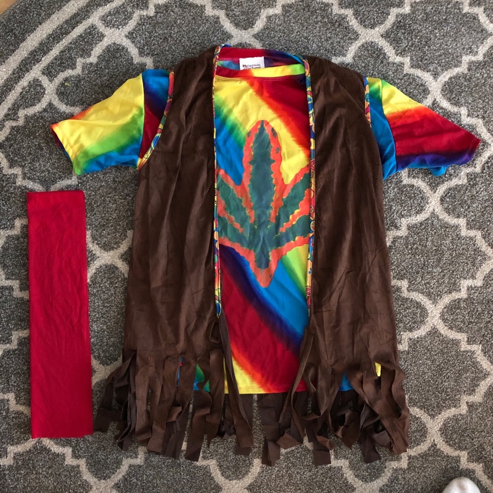 Hippie costume | shirt, vest + head band